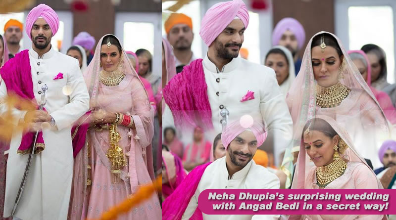 Neha Dhupia’s surprising wedding with Angad Bedi in a secret way!