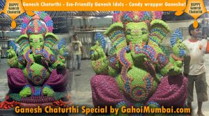 Ganesh Chaturthi - Eco-Friendly Ganesh Idols - Candy wrapper Ganesha!