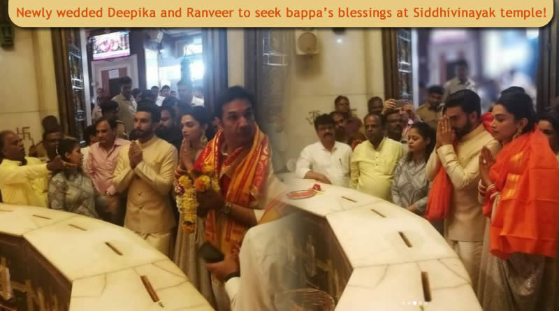 Newly wedded Deepika and Ranveer to seek bappa's blessings at Siddhivinayak temple!