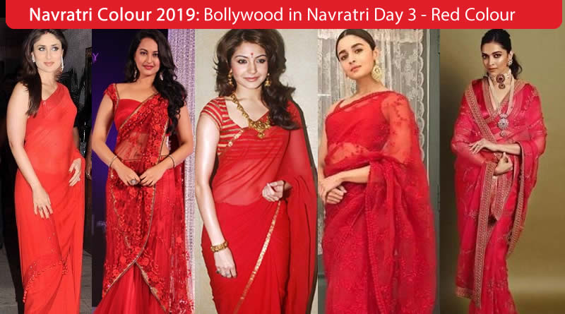 Navaratri colour 2019 - Bollywood Actress Navratri Colour Red for Tuesday- 3 Day