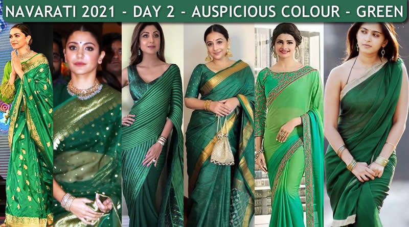 Navaratri colour 2021 Bollywood actress Navratri colour green