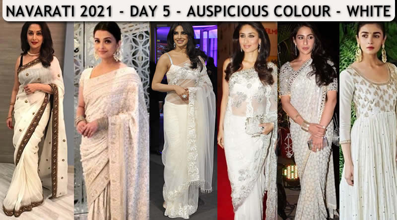 Navaratri colour 2021 Bollywood actress Navratri colour White