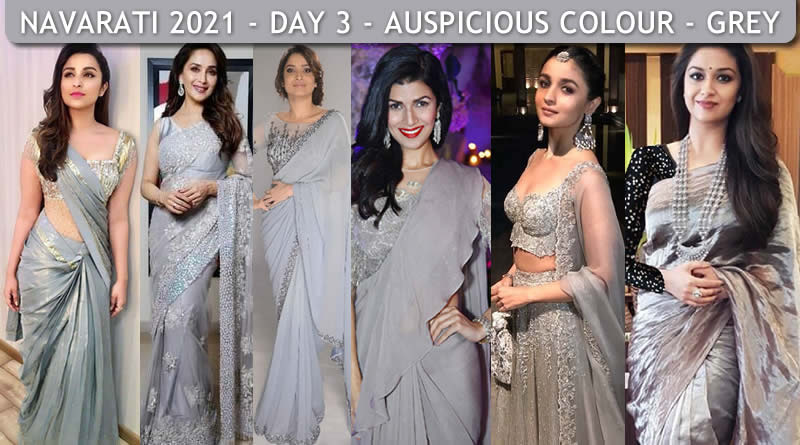 Navaratri colour 2021 Bollywood actress Navratri colour Grey