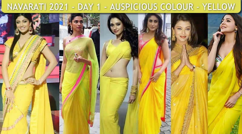 Navaratri colour 2021 Bollywood actress Navratri colour Yellow