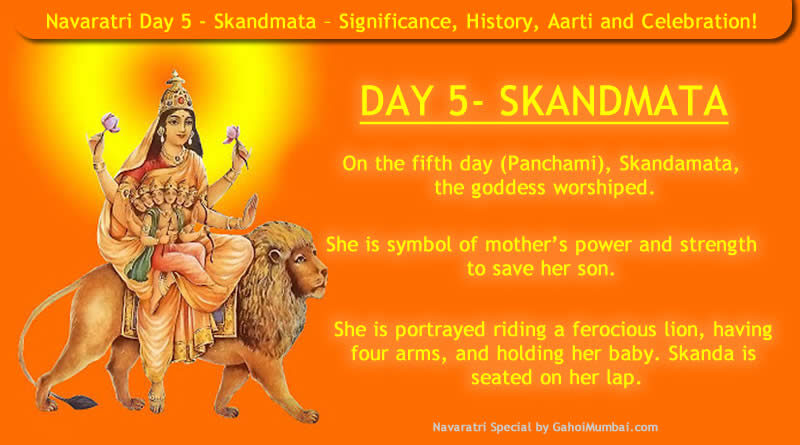 Information about Maa Skandmata – 5th day avatar to worship in Navaratri and her incarnation legend!