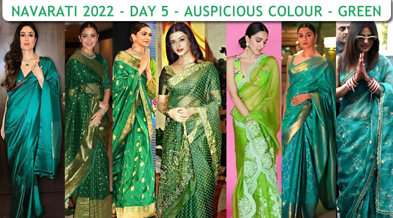 Navaratri colour 2022 Bollywood actresses Navratri colour Green