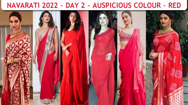 Navaratri colour 2022 Bollywood actresses Navratri colour Red
