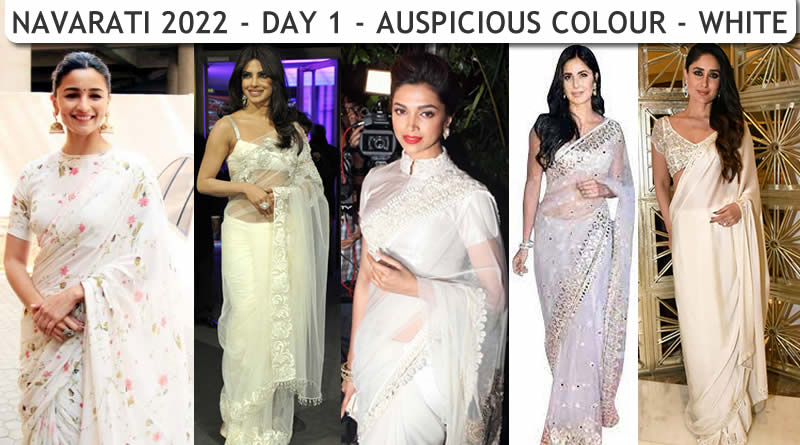 Navaratri colour 2022 Bollywood actresses in Navratri colour White
