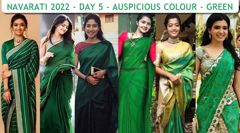 Navaratri colour 2022 South actresses Navratri colour Green