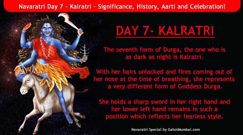Information about Maa Kalratri – 7th day avatar to worship in Navaratri and her incarnation legend!